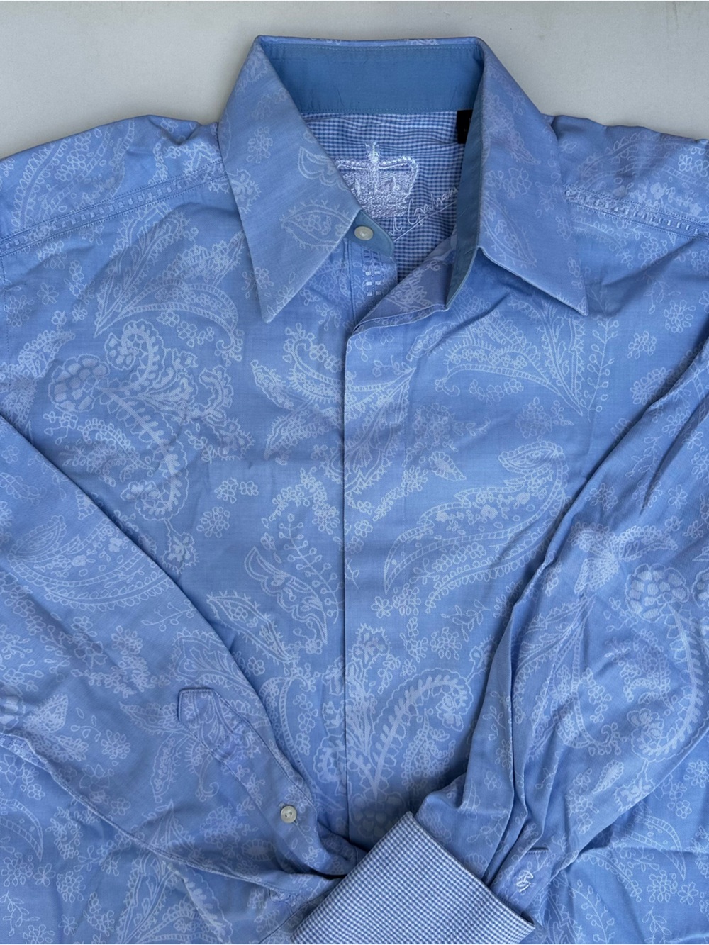 Robert Graham Light Blue Paisley Men's Button-Down Shirt B25